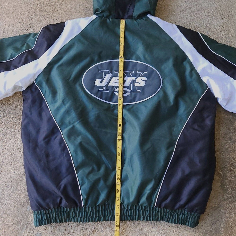 NY New York JETS NFL Oversized Green Zip Up Hoodie On Field Jacket Coat Size XL - Picture 14 of 16